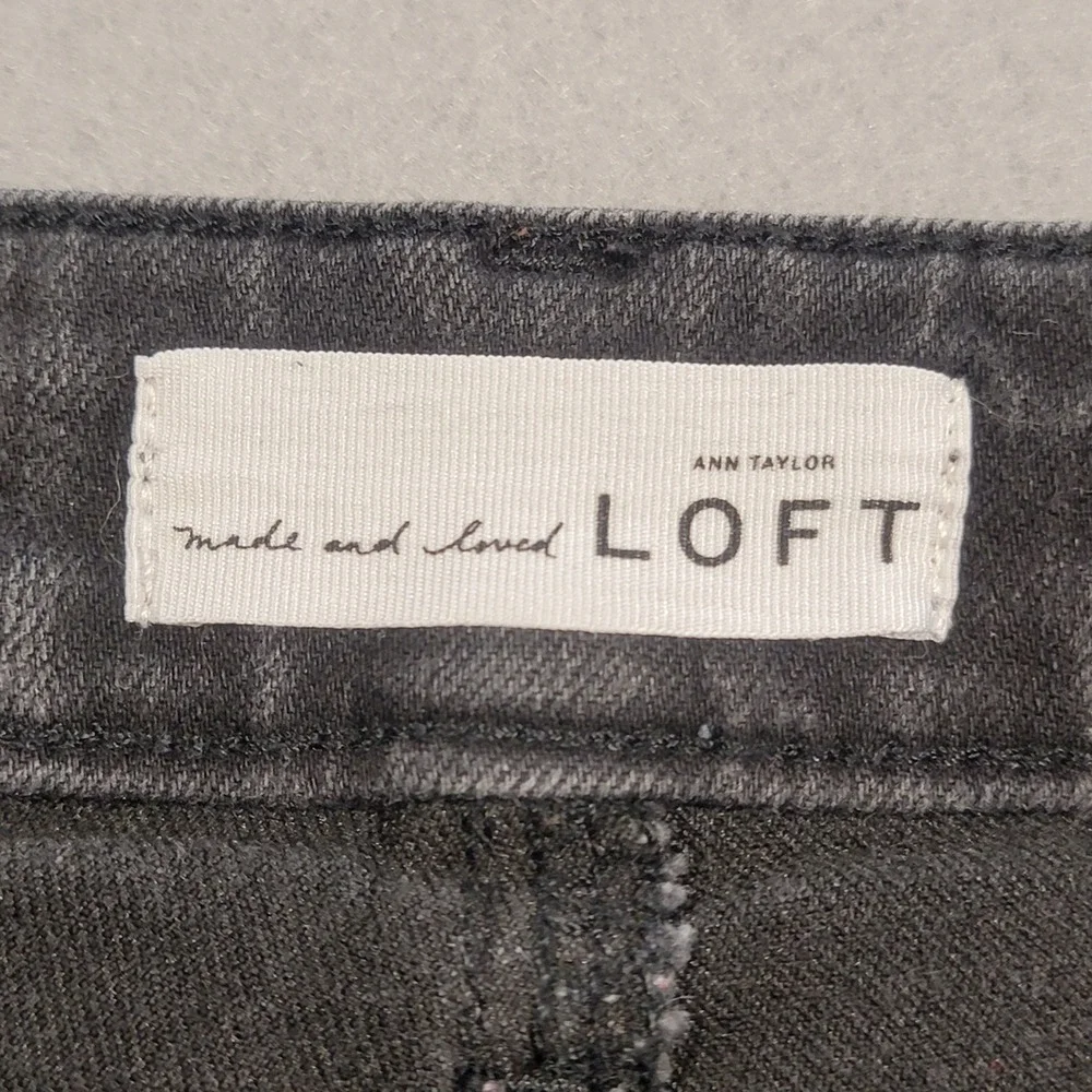 LOFT Ann Taylor Jeans Women's Curvy Skinny Black Wash Denim Size 29/8‎ Mid Rise - Picture 3 of 10